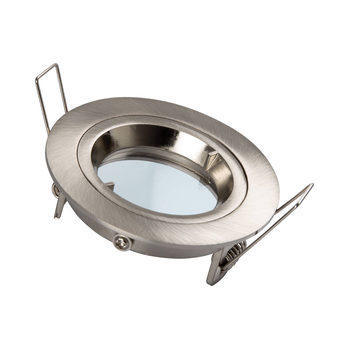 Collerette Downlight Ronde Argentée, Installation Encastrée, Ø 65mm, GU10/GU5.3