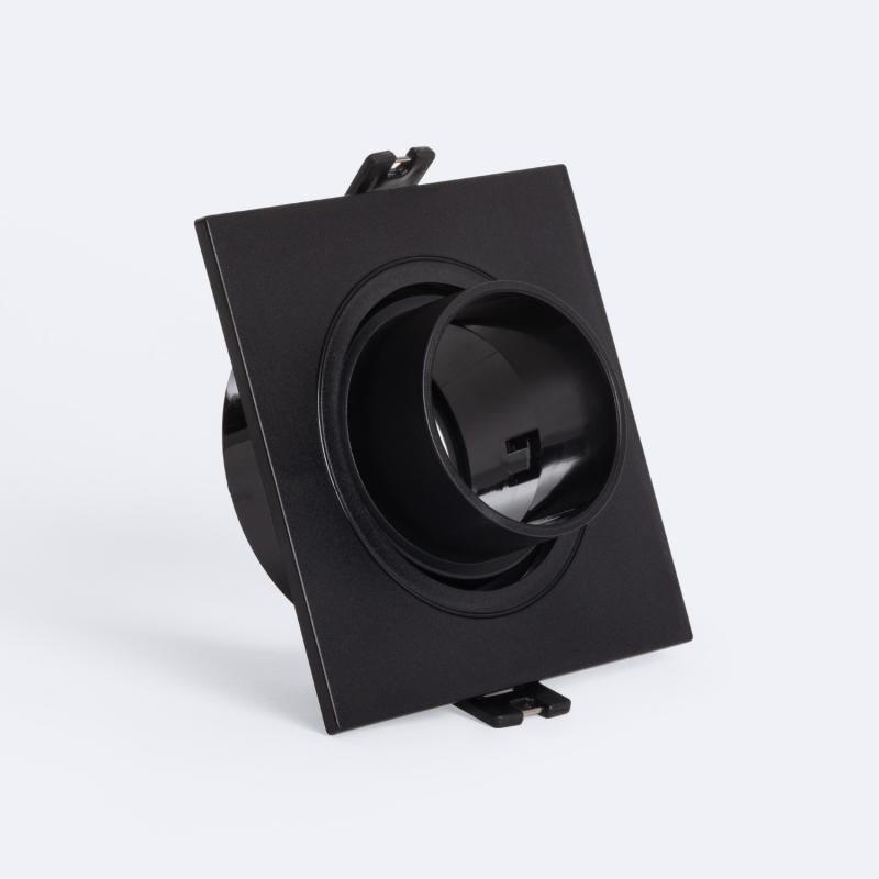Collerette Downlight Carré Orientable GU10 IP20 Noir Encastré