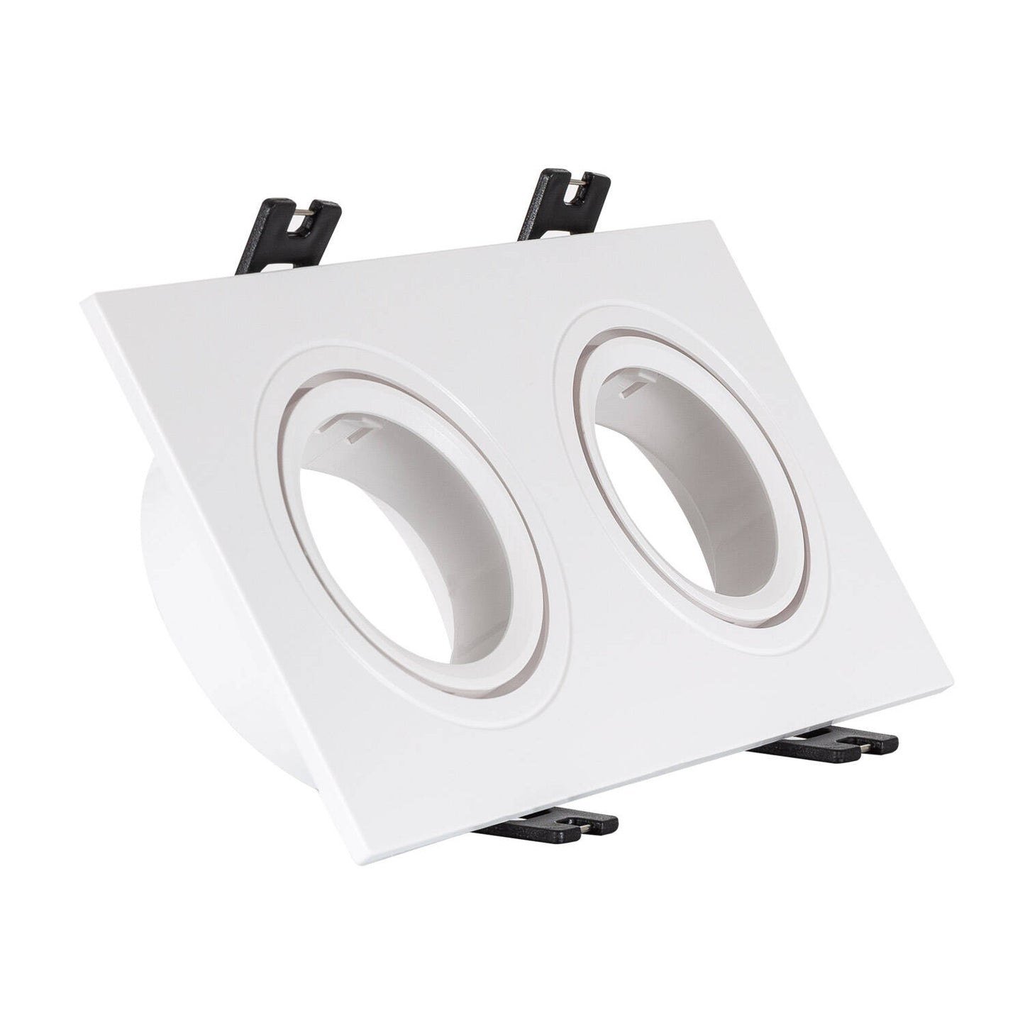 Collerette Downlight Carrée Orientable IP20 pour 2 Ampoules GU10/GU5.3