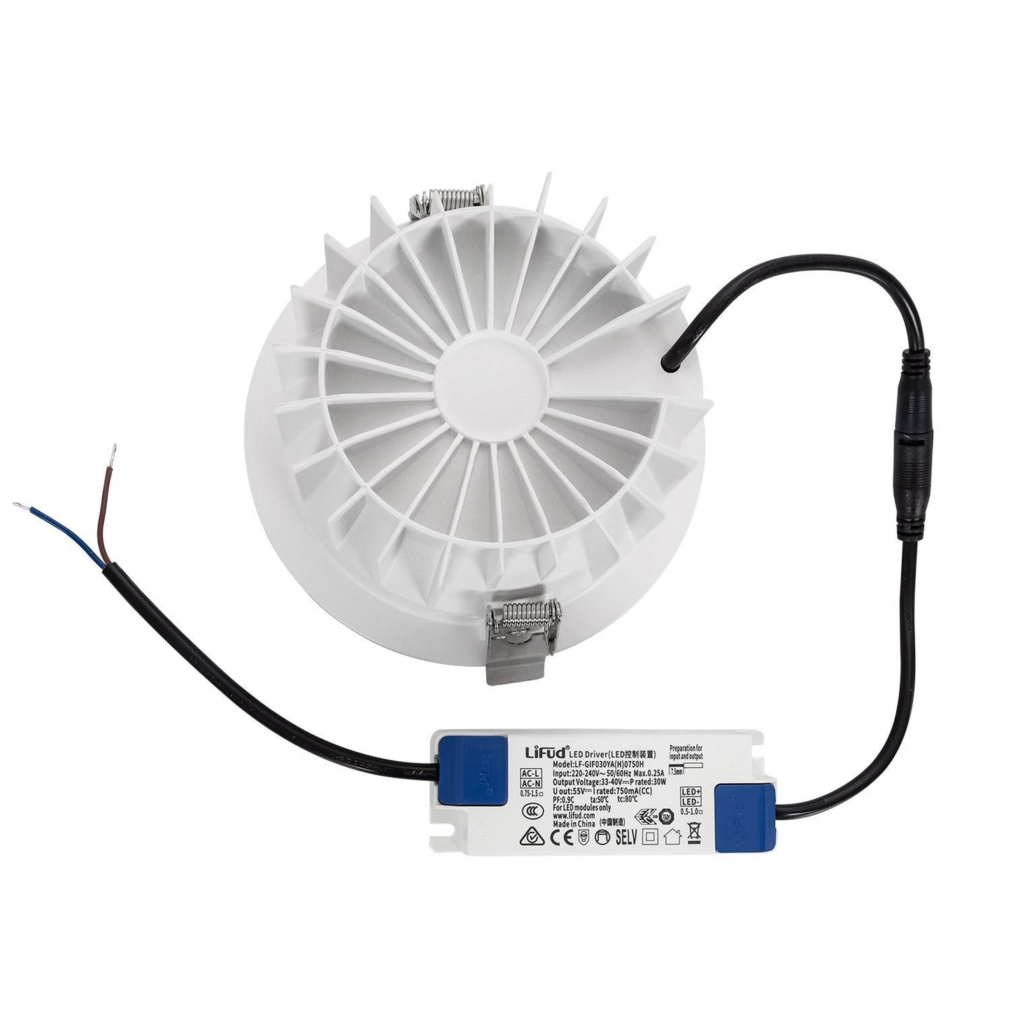 Downlight LED Encastré 30W Rond IP20 CRI90 Ø 145 mm