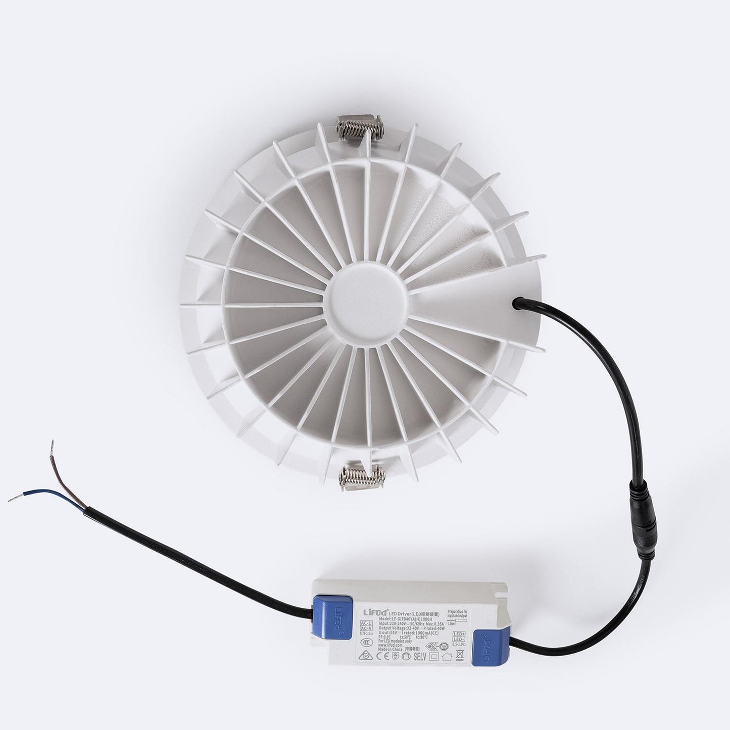 Downlight LED Encastré 40W Rond IP20 CRI90 4000lm Ø180mm