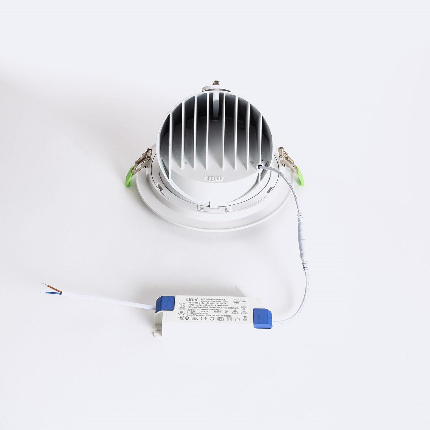Downlight LED 60W Rond Orientable, 7200 lm, IP20, Installation Encastrée