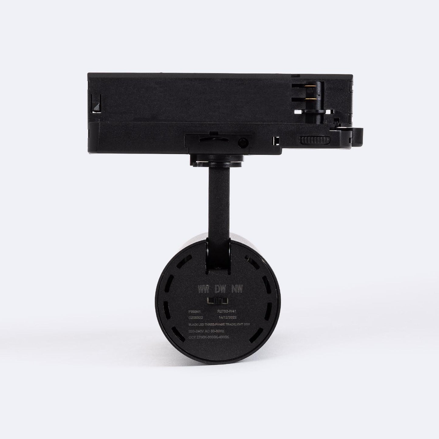 Spot LED sur Rail Triphasé 30W, Noir, IP20, UGR 19, 3300 lm