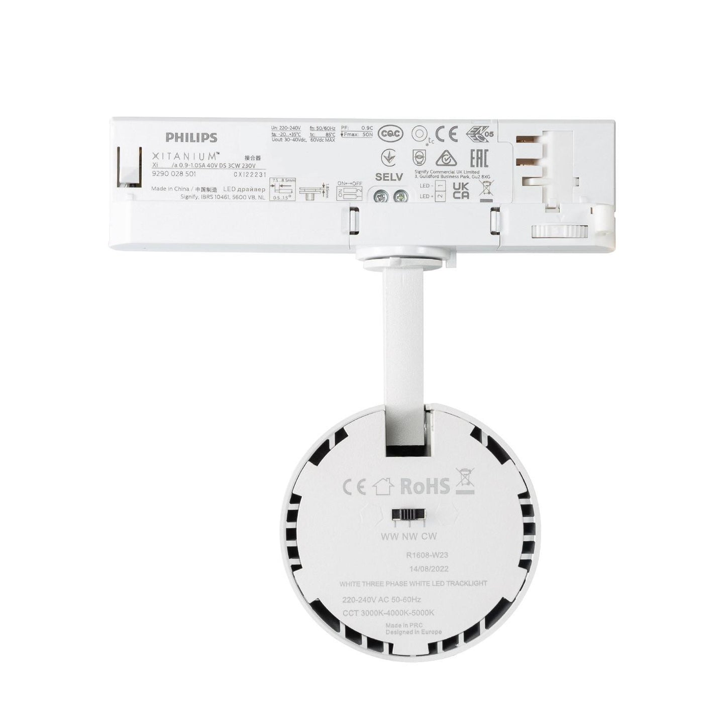 Spot LED sur Rail Triphasé 30W, 3000 lm, IP20, Non Dimmable, Installation Facile