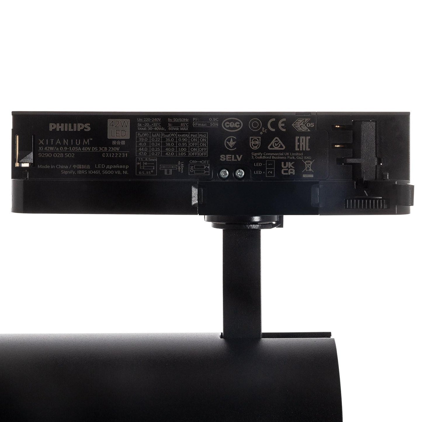 Spot LED sur Rail Triphasé 30W, 3000 lm, IP20, Noir