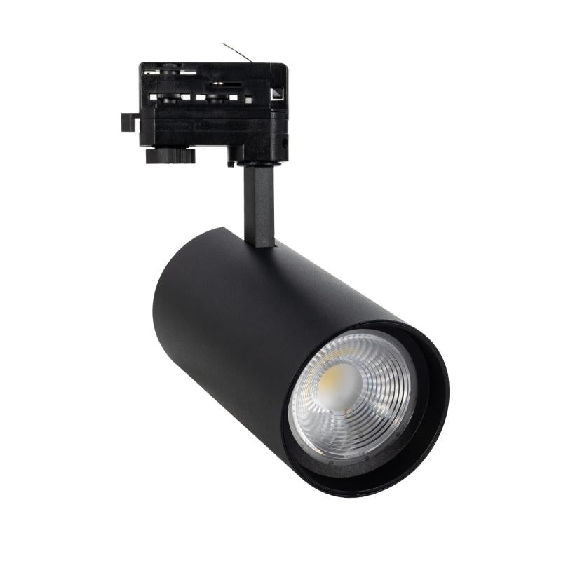 Spot LED sur Rail Triphasé 40W, Optique Réglable, IP20, Noir