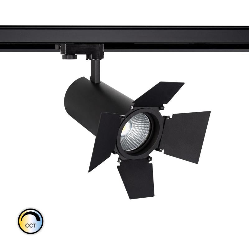 Spot LED sur Rail Triphasé 40W, IP20, 4000 lm, Orientable, Noir