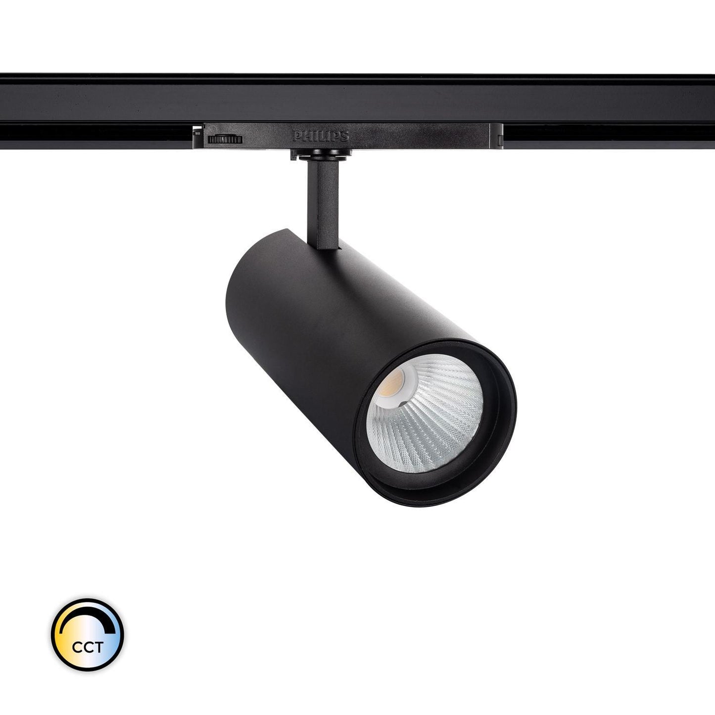 Spot LED sur Rail Triphasé 40W IP20 Noir, Installation Facile