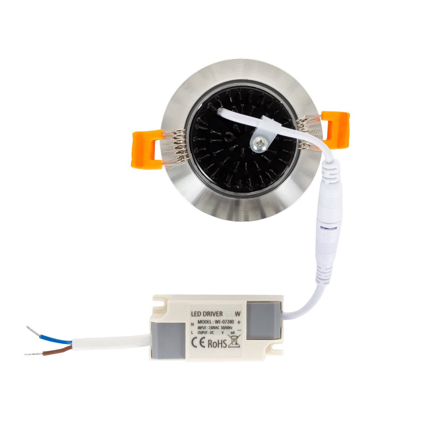 Spot LED Downlight COB 12W Rond Orientable IP40 Argenté