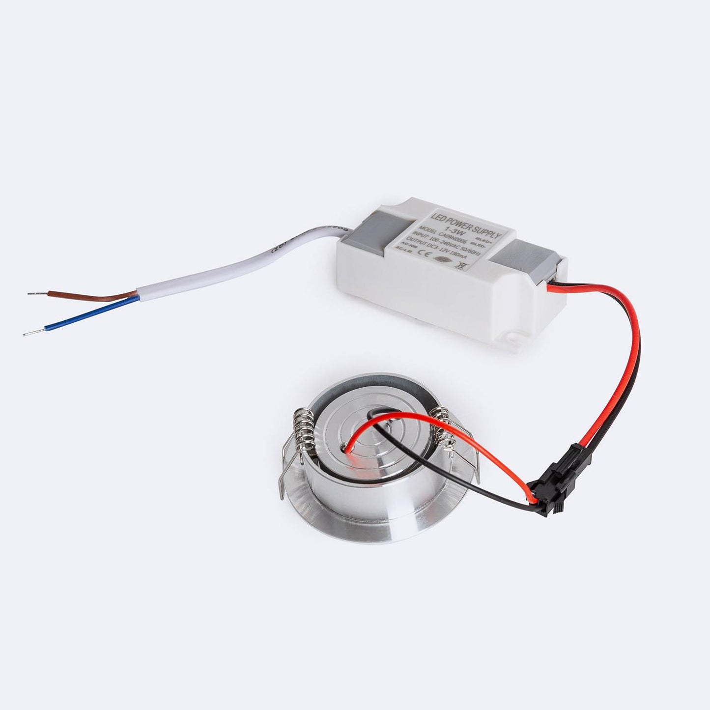 Spot Downlight LED Rond 1W IP20 Non Dimmable Argenté