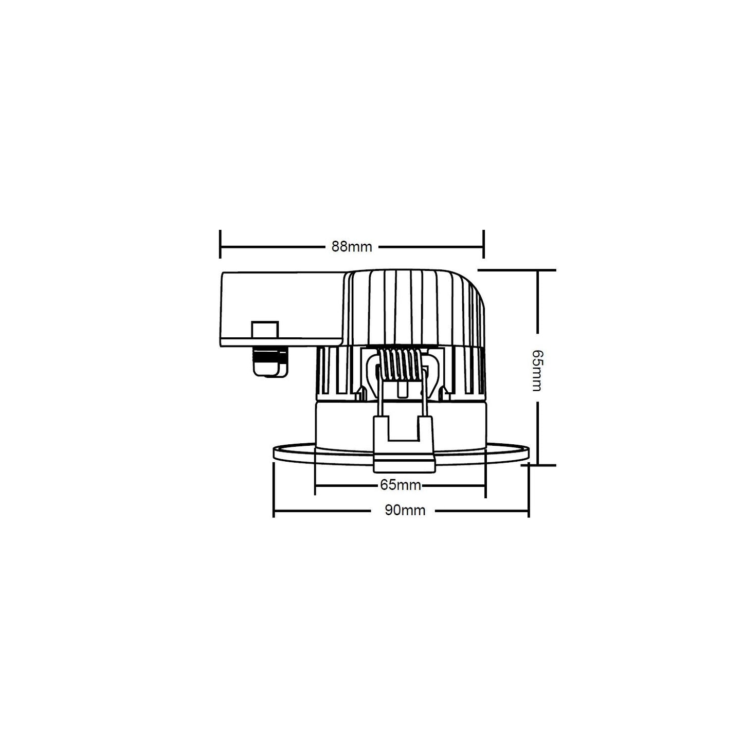 Spot Downlight LED Ignifuge 8W Rond Dimmable IP65 Ø 70 mm