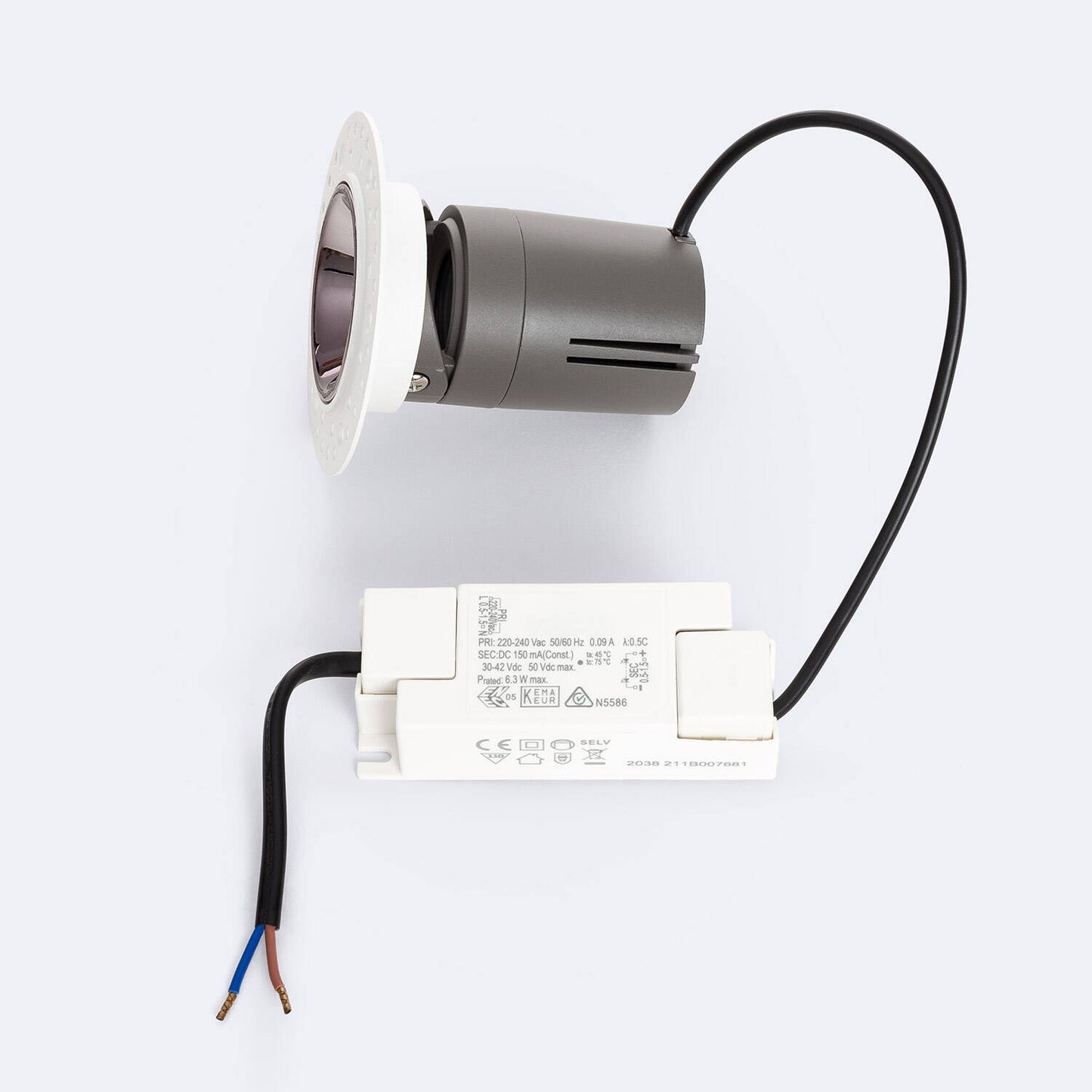Spot Downlight LED 6W Conique Encastré Ø 55 mm IP20 Noir