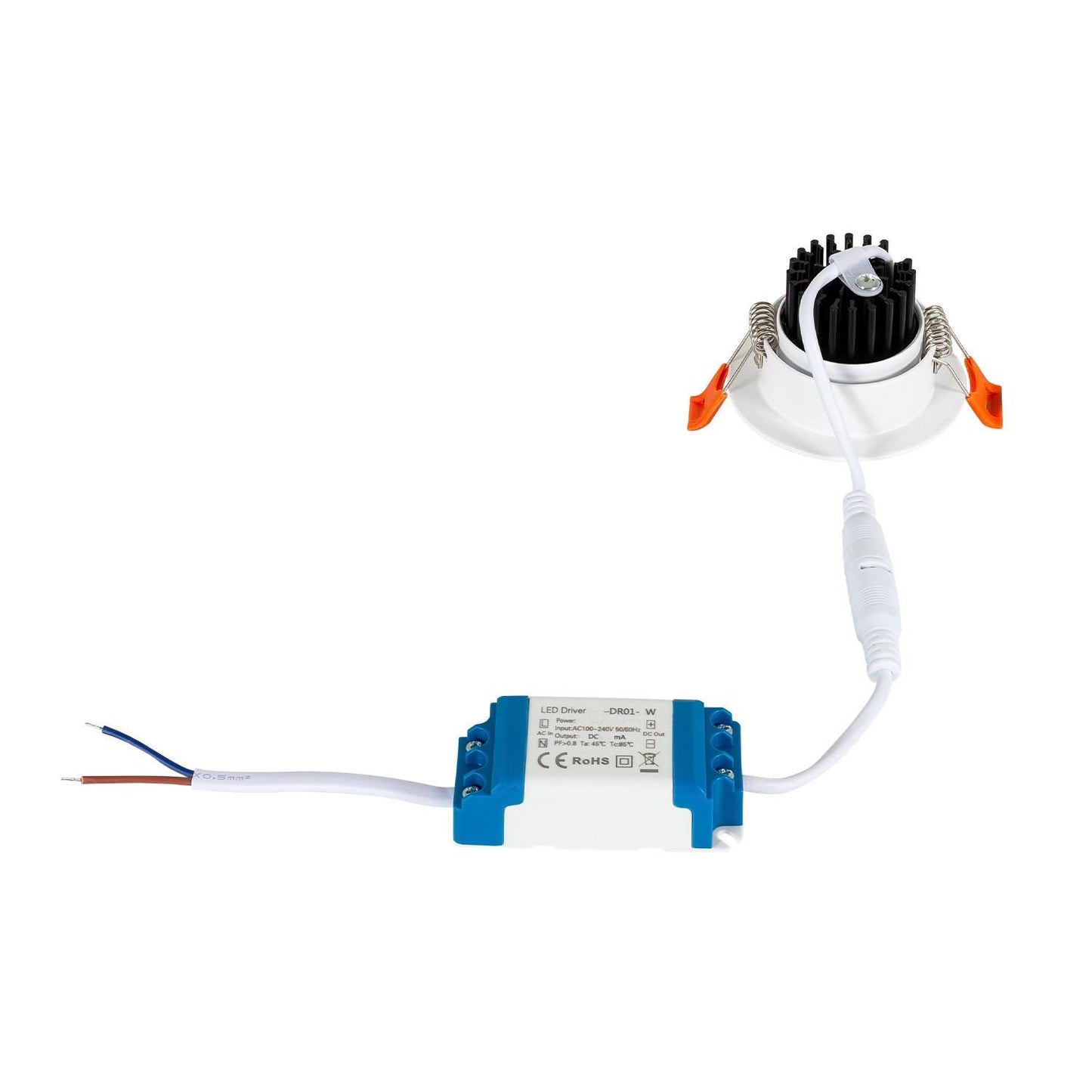 Spot Downlight LED 7W Rond Dimmable, IP40, Installation Encastrée