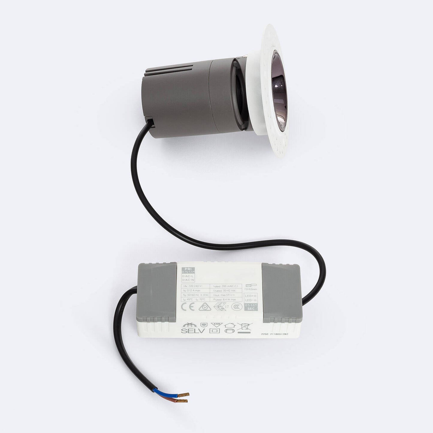 Spot Downlight LED 9W Conique Encastrable Noir Ø 55 mm IP20