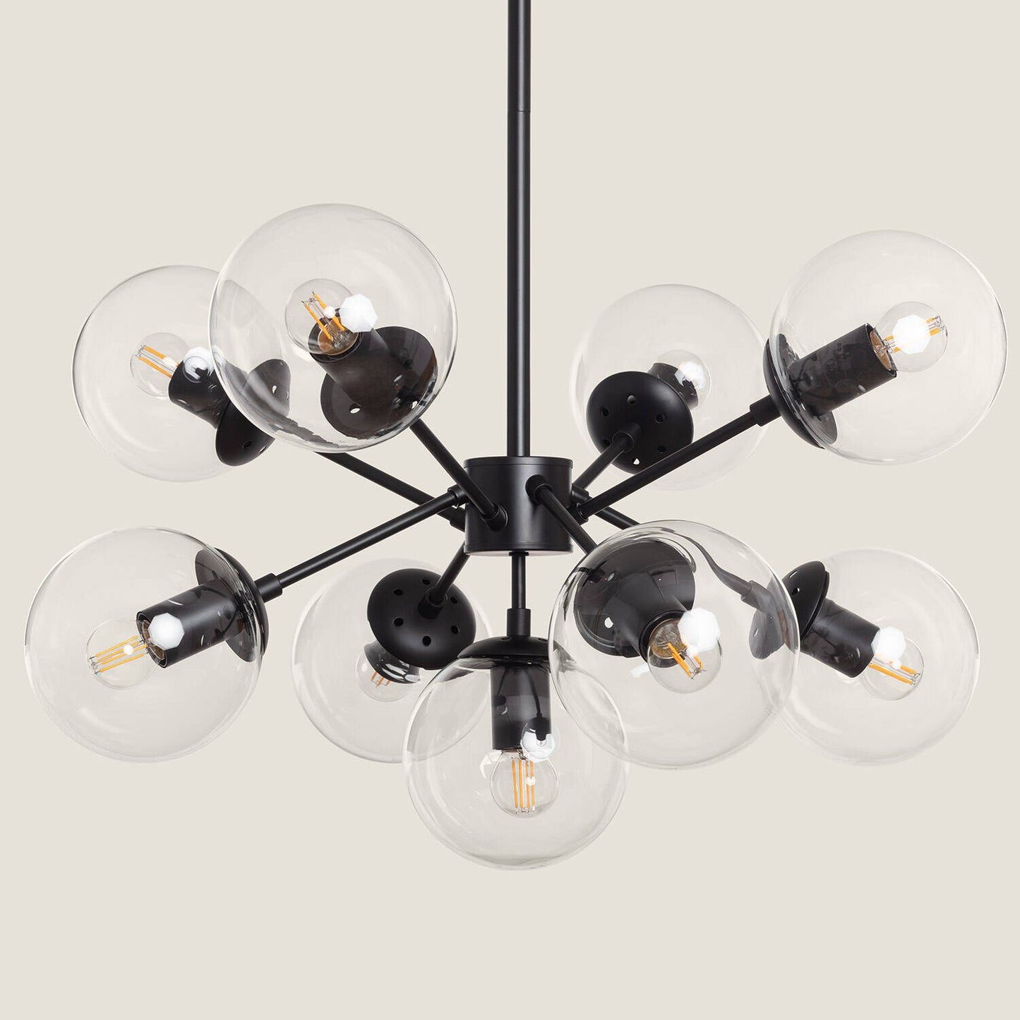 Suspension LED Métal et Verre 9 Spots IP20 pour Intérieur