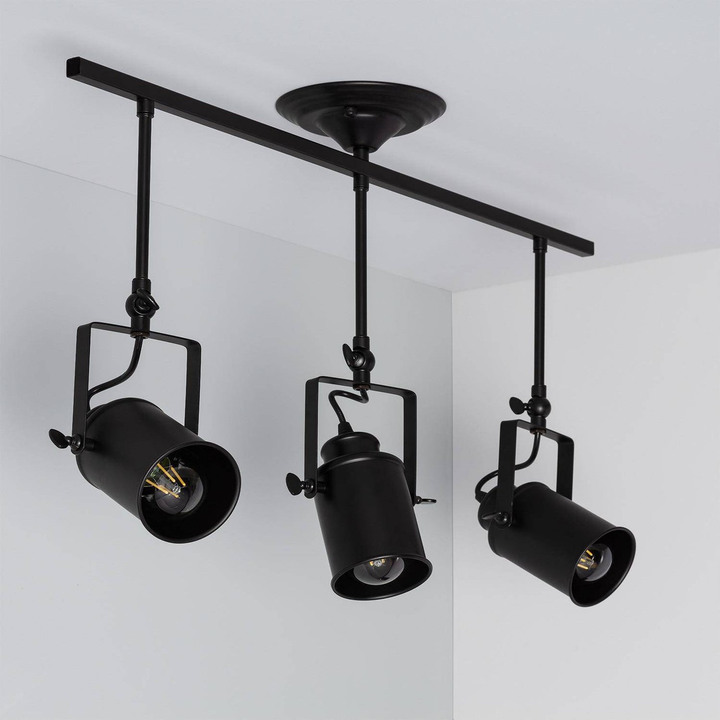 Plafonnier LED 3 Spots 20W IP20 en Métal Noir