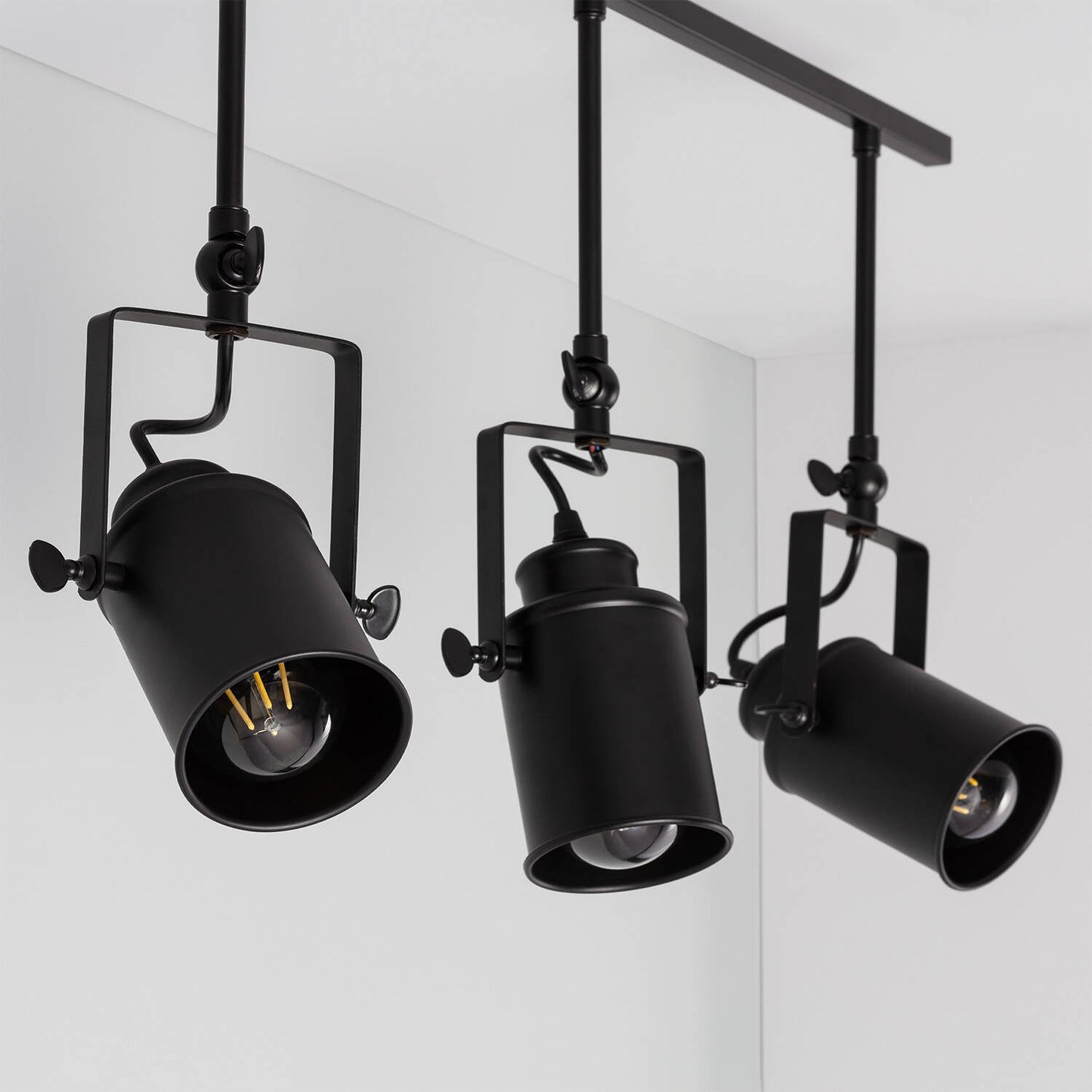 Plafonnier LED 3 Spots 20W IP20 en Métal Noir