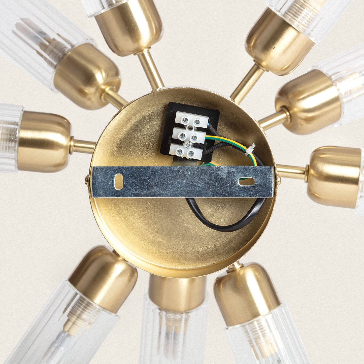 Plafonnier LED Métal et Verre Doré 10 Spots IP20
