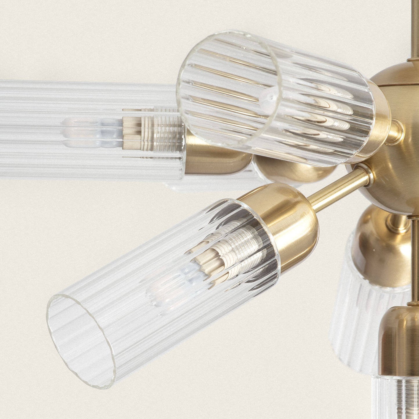 Plafonnier LED Métal et Verre Doré 10 Spots IP20