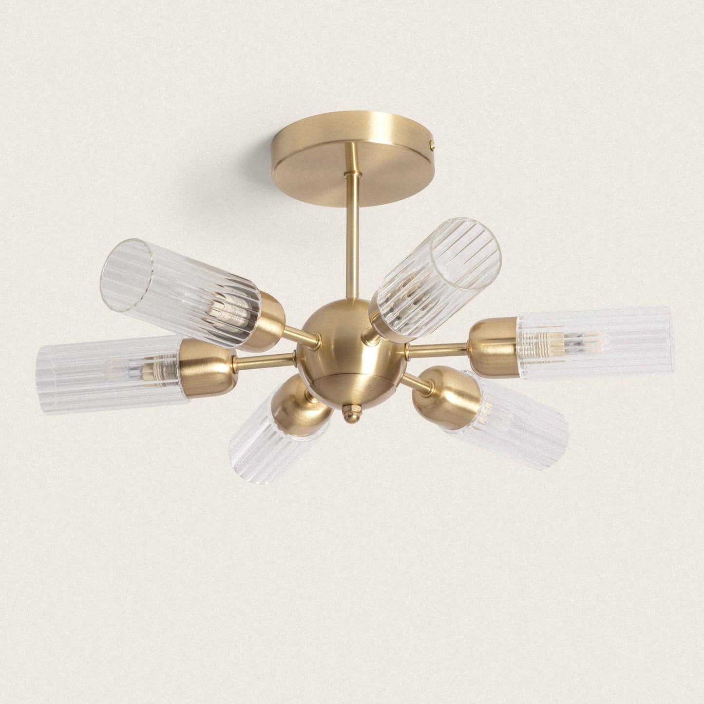 Plafonnier 6 Spots Métal et Verre Iraide 25W IP20