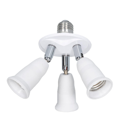 Adaptateur Triple Douille E27 pour Intérieur, 300W Max