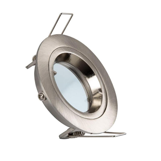 Collerette Downlight Ronde Argentée, Installation Encastrée, Ø 65mm, GU10/GU5.3