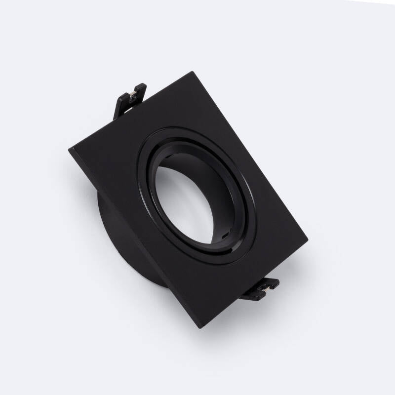 Collerette Downlight Carrée Orientable GU10/GU5.3, IP20, Encastré, Noir