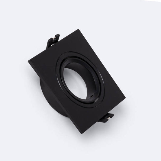 Collerette Downlight Carrée Orientable GU10/GU5.3, IP20, Encastré, Noir