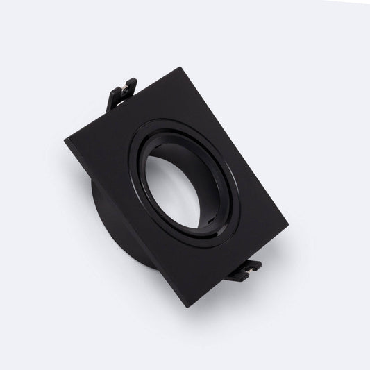 Collerette Downlight Carrée Orientable GU10/GU5.3, IP20, Encastré, Noir