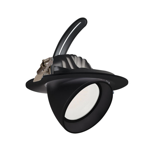 Downlight LED 60W Rond Orientable IP20 7200 lm Encastré Noir