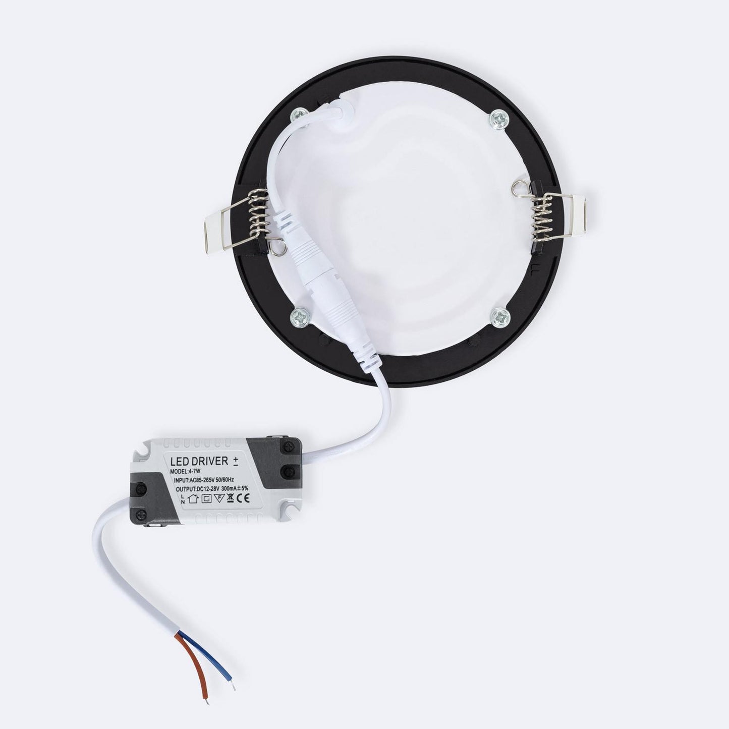 Downlight LED Encastré 6W Noir, IP20, Rond Ø 105 mm