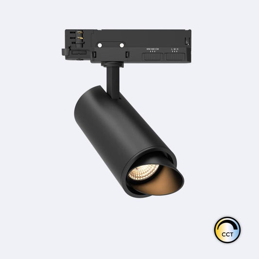 Spot LED 30W pour Rail Triphasé, Orientable, Dimmable DALI, IP20, Noir