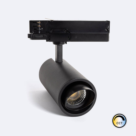 Spot LED Orientable 30W pour Rail Triphasé, IP20, Noir, Dimmable