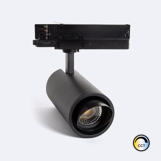 Spot LED Orientable 30W pour Rail Triphasé, IP20, Noir, Dimmable