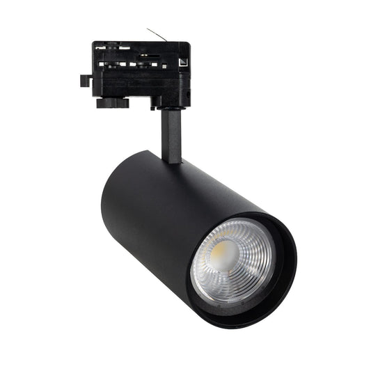 Spot LED sur Rail Triphasé 40W, Optique Réglable, IP20, Noir