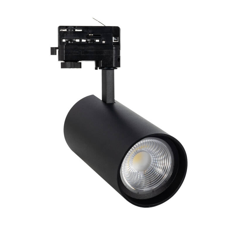 Spot LED sur Rail Triphasé 40W, Optique Réglable, IP20, Noir