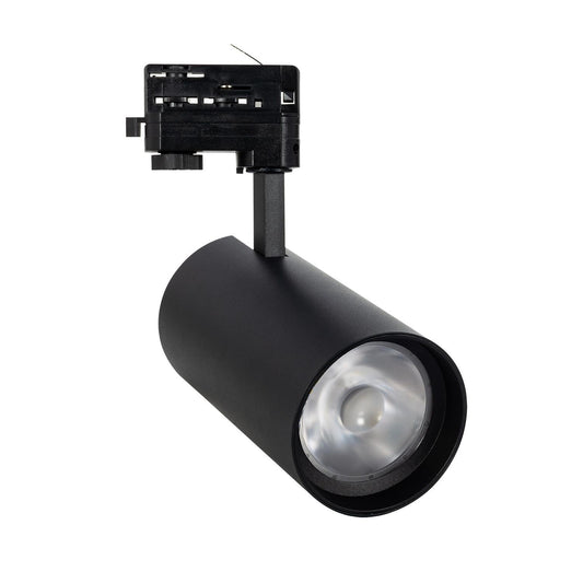 Spot LED sur Rail Triphasé 40W, IP20, Orientable, Noir