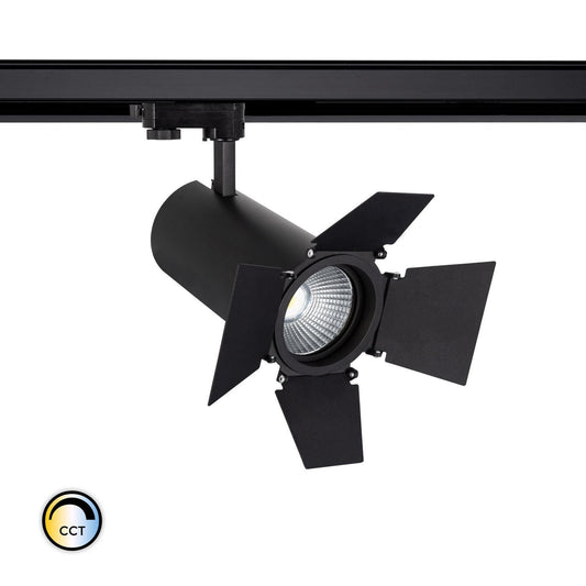 Spot LED sur Rail Triphasé 40W, IP20, 4000 lm, Orientable, Noir
