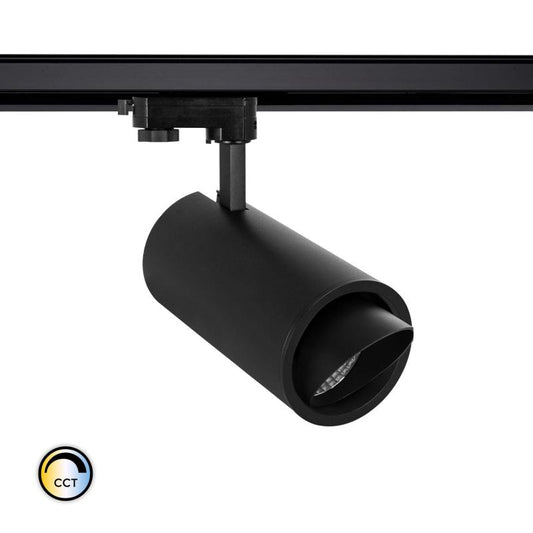 Spot LED sur Rail Triphasé 40W, IP20, 4000 lm, Orientable, Noir