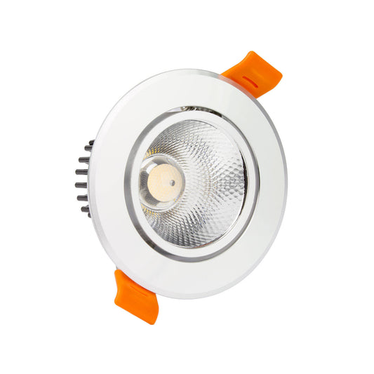 Spot LED Downlight COB 12W Rond Orientable IP40 Argenté