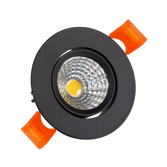Spot Downlight LED 5W Rond Encastré IP20 Noir