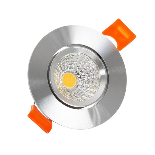 Spot Downlight LED 5W Rond Encastré COB, IP20, Argenté