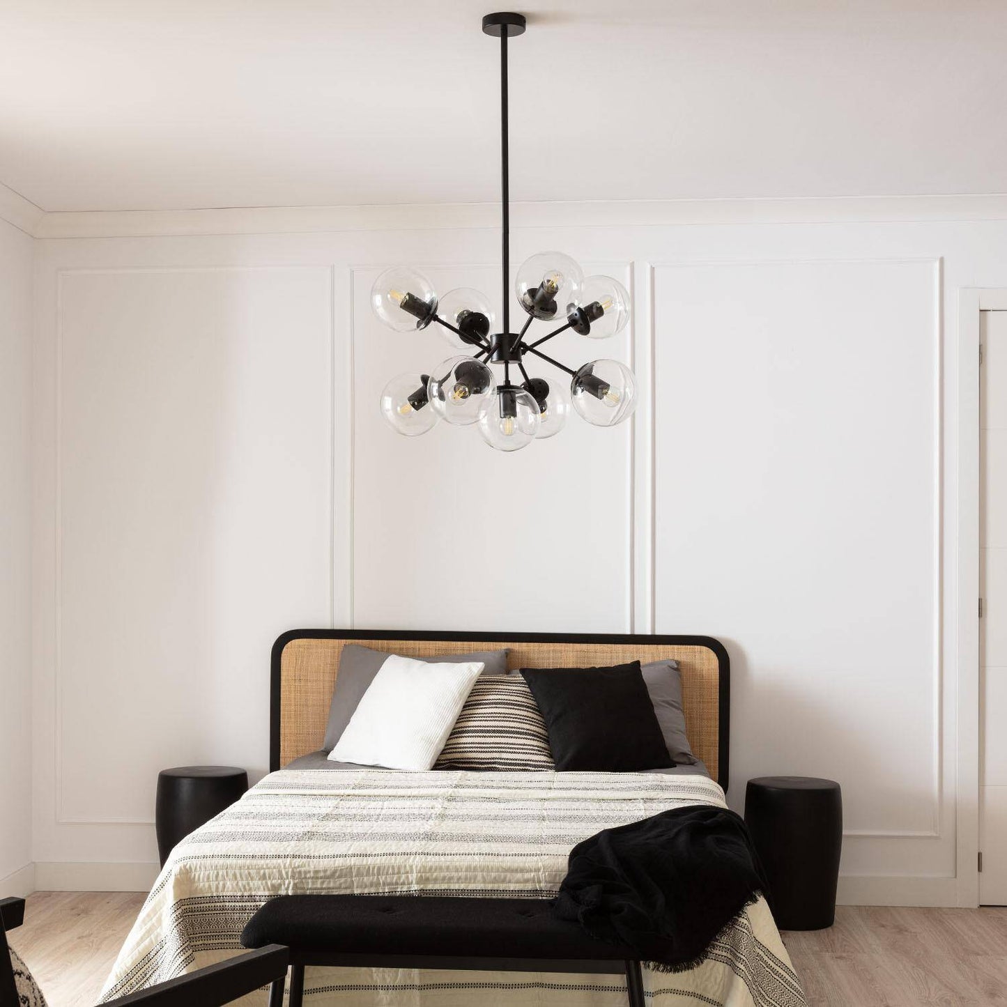 Suspension LED Métal et Verre 9 Spots IP20 pour Intérieur
