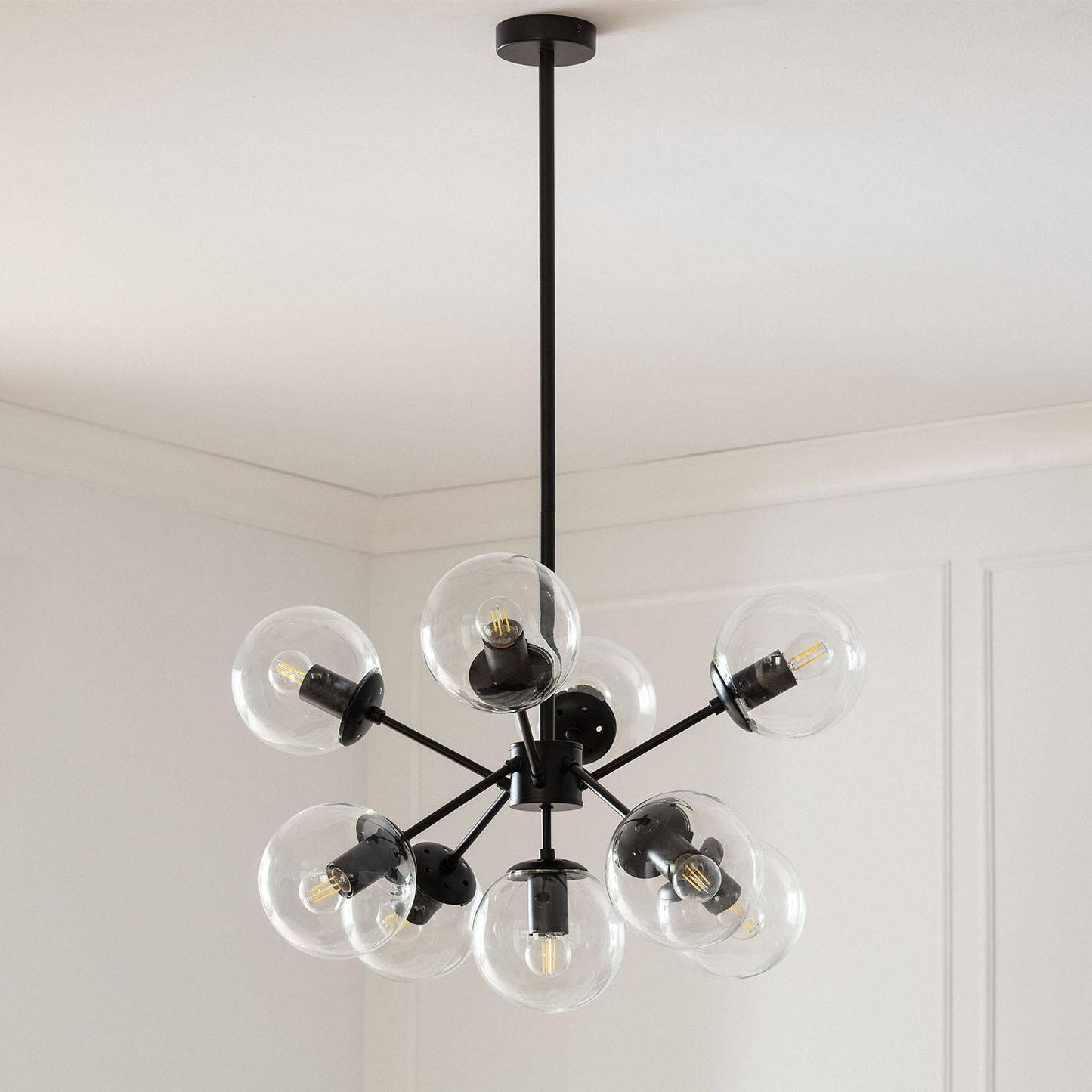 Suspension LED Métal et Verre 9 Spots IP20 pour Intérieur