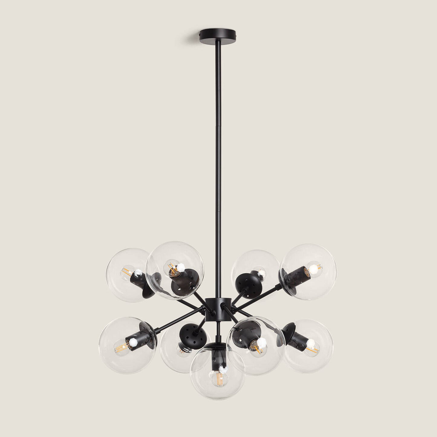 Suspension LED Métal et Verre 9 Spots IP20 pour Intérieur