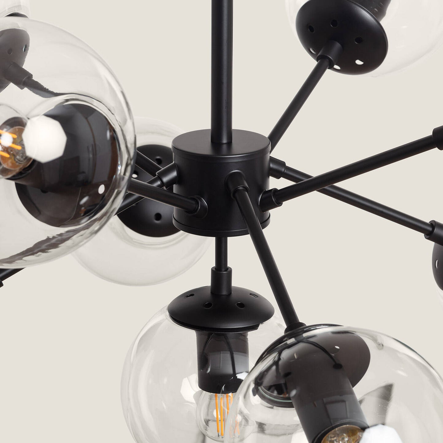 Suspension LED Métal et Verre 9 Spots IP20 pour Intérieur