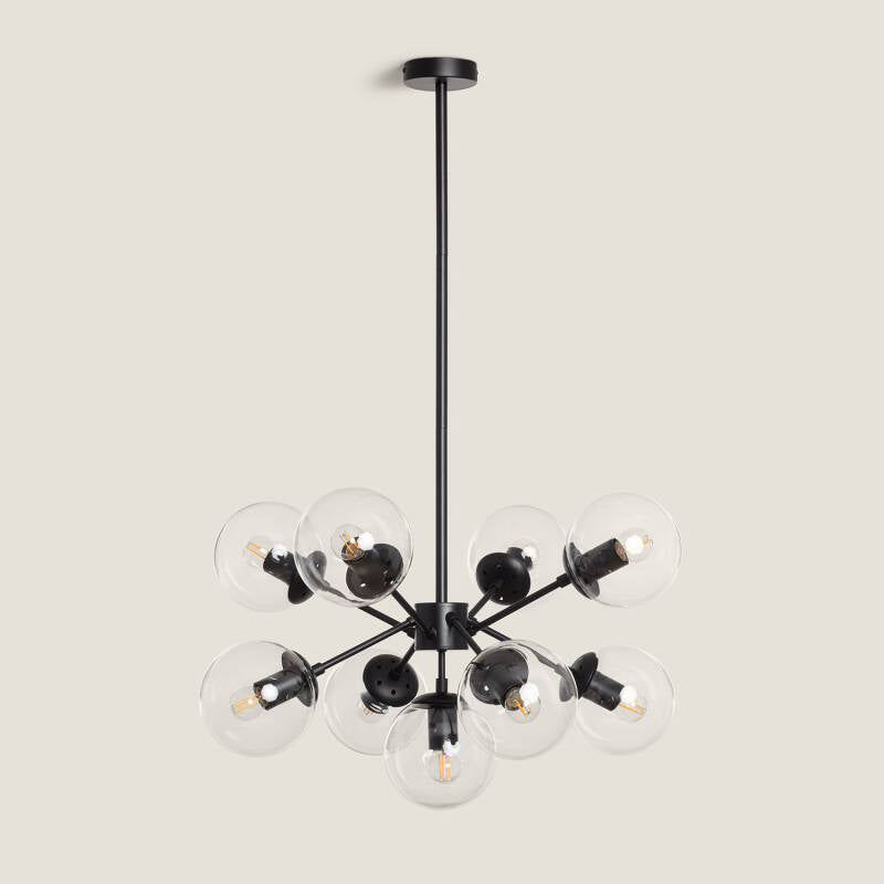 Suspension LED Métal et Verre 9 Spots IP20 pour Intérieur