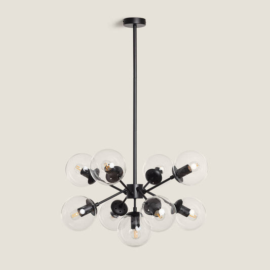 Suspension LED Métal et Verre 9 Spots IP20 pour Intérieur