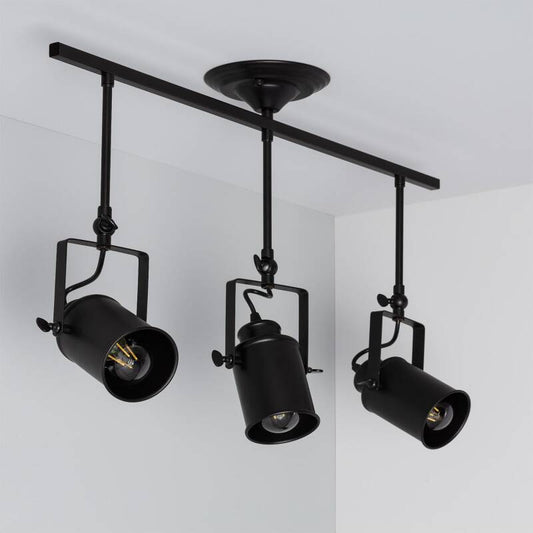 Plafonnier LED 3 Spots 20W IP20 en Métal Noir