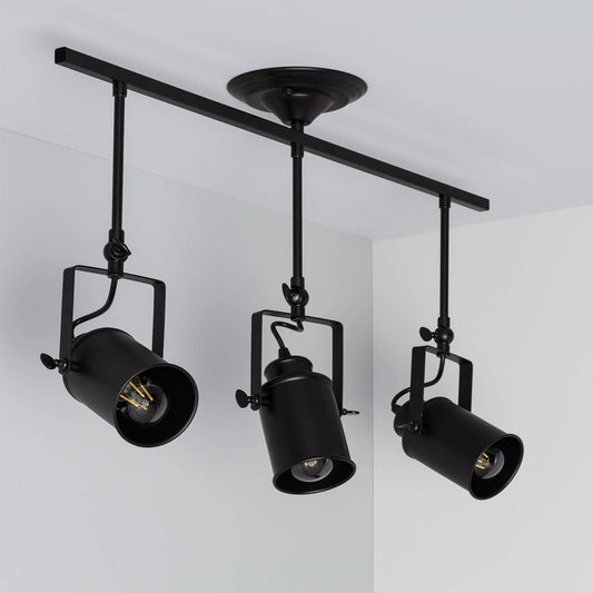 Plafonnier LED 3 Spots 20W IP20 en Métal Noir